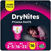 Los mejores  - Huggies DryNites- 3 - 5 años niña- 16 pañales